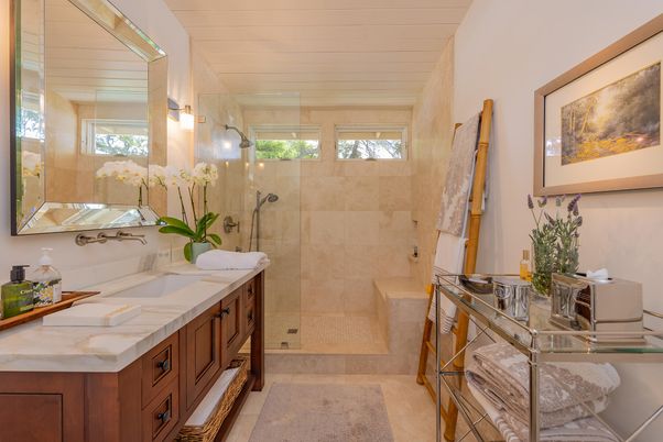 Bathroom, Dual Sink Vanities, Glass Shower, Interior