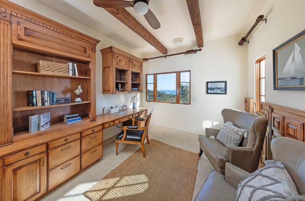 Home Office, Interior, Wooden Beams