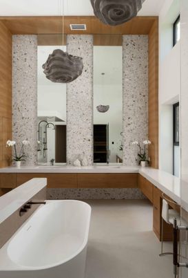 Bathroom, Free Standing Baths, Interior, Pendant Lights
