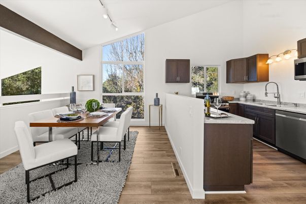 Dining room, Interior, Kitchen, Wood Texture Flooring