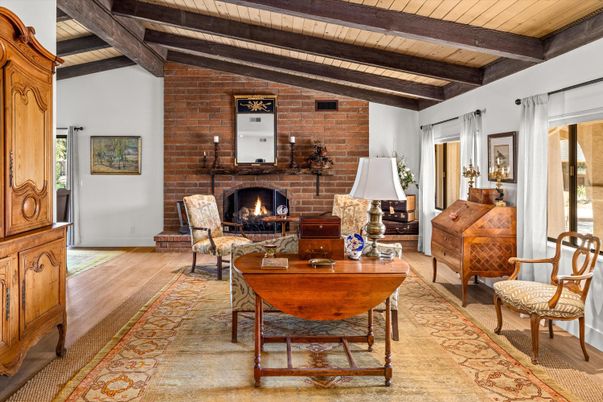 Fireplace, Interior, Living room, Stone Walls, Wooden Beams, Wooden Ceilings, Wood Texture Flooring