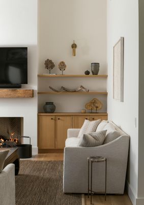 Fireplace, Interior, Living room, Wood Texture Flooring