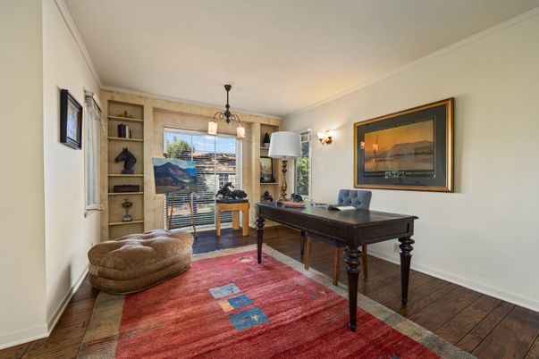 Home Office, Interior, Pendant Lights, Wood Texture Flooring