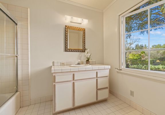 Bathroom, Glass Shower, Interior, Tile Countertops