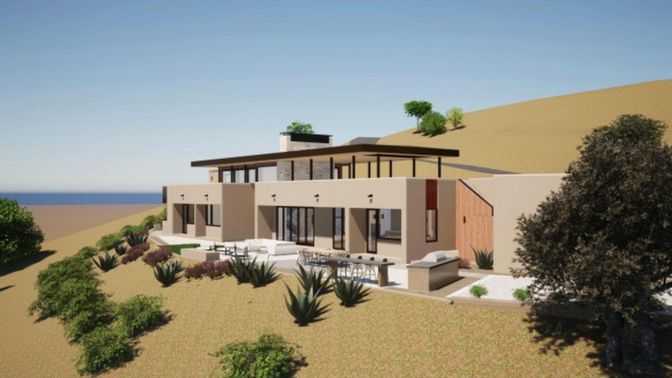 Exterior, Facade, Water, Modern