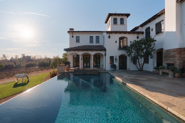 Exterior, Facade, Pool, Mediterranean
