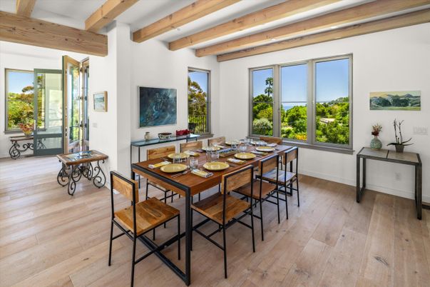 Dining room, Interior, Wooden Beams, Wood Texture Flooring
