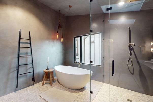 Bathroom, Free Standing Baths, Glass Shower, Interior