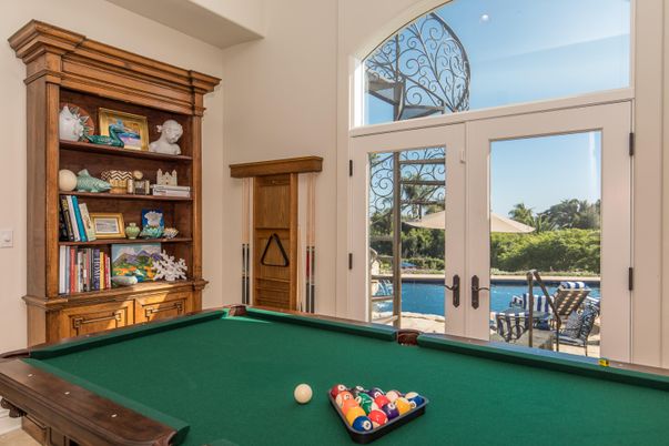 Billiard Table, Game Room, Interior, Recessed Lighting, Water