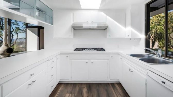 Interior, Kitchen, Wood Texture Flooring