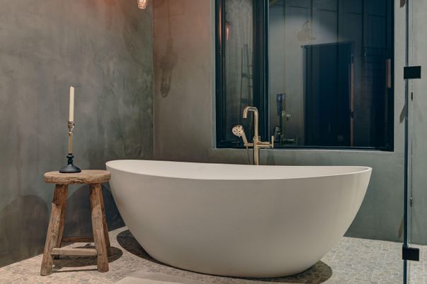 Bathroom, Free Standing Baths, Glass Shower, Interior