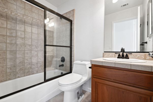 Bathroom, Glass Shower, Interior, Tile Countertops