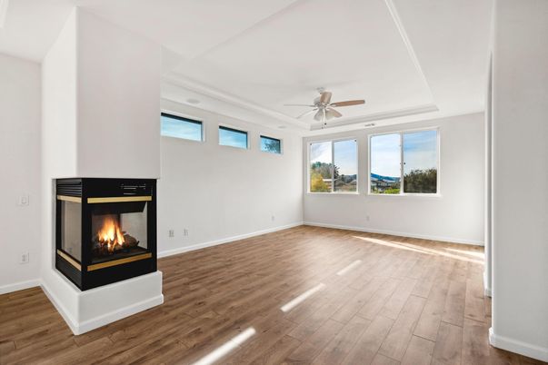 Empty room, Fireplace, Interior, Wood Texture Flooring
