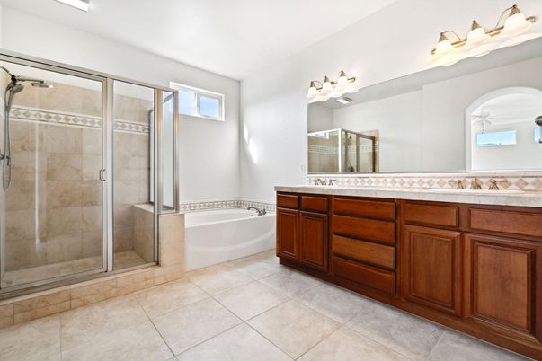 Bathroom, Dual Sink Vanities, Glass Shower, Interior