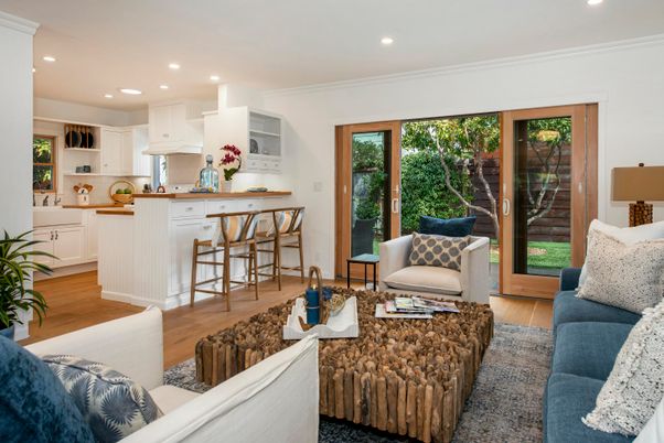 Interior, Kitchen, Living room, Recessed Lighting, Wood Texture Flooring