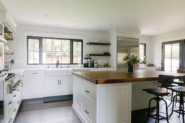 Interior, Kitchen, Recessed Lighting, Wood Texture Flooring
