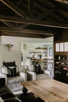 Interior, Kitchen, Wooden Beams, Wood Texture Flooring