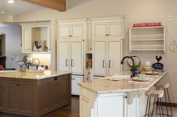 Interior, Kitchen, Recessed Lighting, Wooden Beams, Wood Texture Flooring