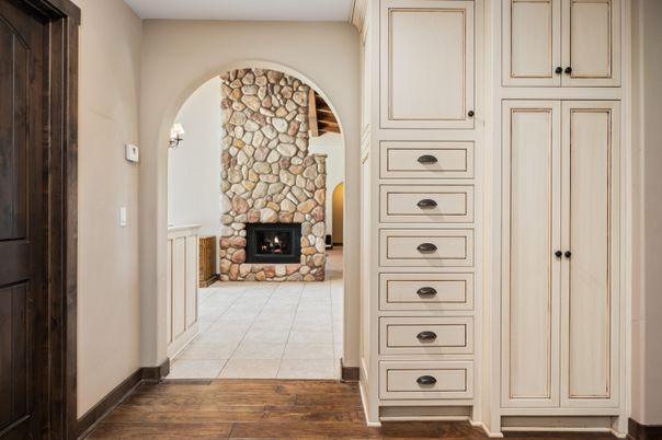 Fireplace, Interior, Stone Walls, Wood Texture Flooring