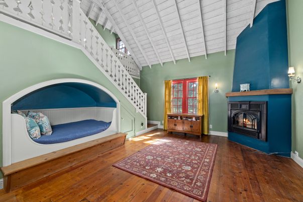 Fireplace, Interior, Wood Texture Flooring