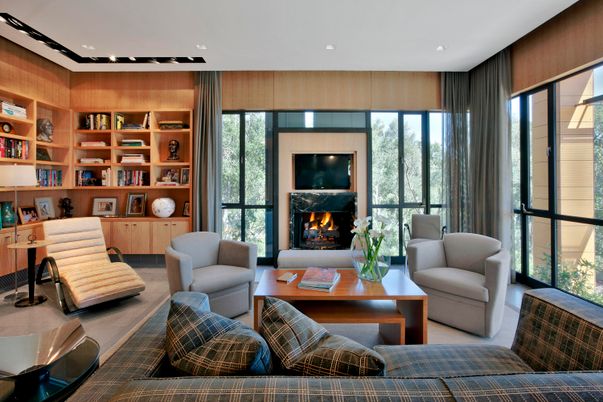 Fireplace, Interior, Living room, Recessed Lighting