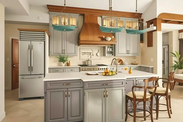 Interior, Kitchen, Pendant Lights, Stainless Steel Appliances
