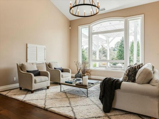 Chandelier, Interior, Living room, Wood Texture Flooring