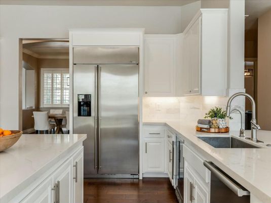 Interior, Kitchen, Stainless Steel Appliances, Wood Texture Flooring