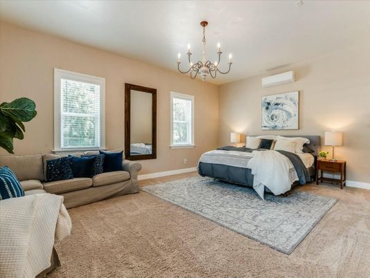 Bedroom, Chandelier, Interior