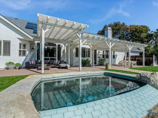 Exterior, Pool, Solar Panels