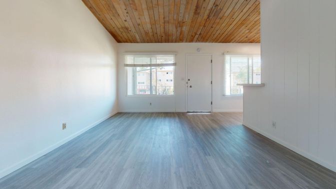 Empty room, Interior, Wooden Ceilings, Wood Texture Flooring