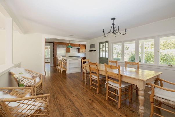 Dining room, Interior, Kitchen, Pendant Lights, Wood Texture Flooring