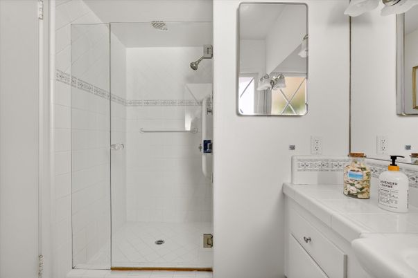 Bathroom, Glass Shower, Interior, Tile Countertops