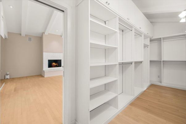 Fireplace, Interior, Recessed Lighting, Walk-in Closets, Wood Texture Flooring