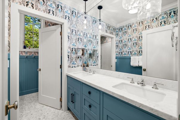Bathroom, Dual Sink Vanities, Interior, Pendant Lights