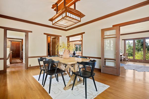 Dining room, Interior, Wood Texture Flooring