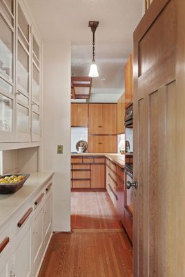 Interior, Kitchen, Pendant Lights, Wood Texture Flooring