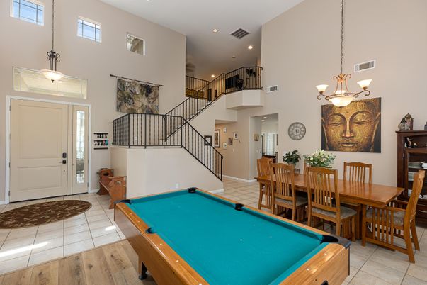 Billiard Table, Chandelier, Dining room, Game Room, Interior, Pendant Lights, Recessed Lighting