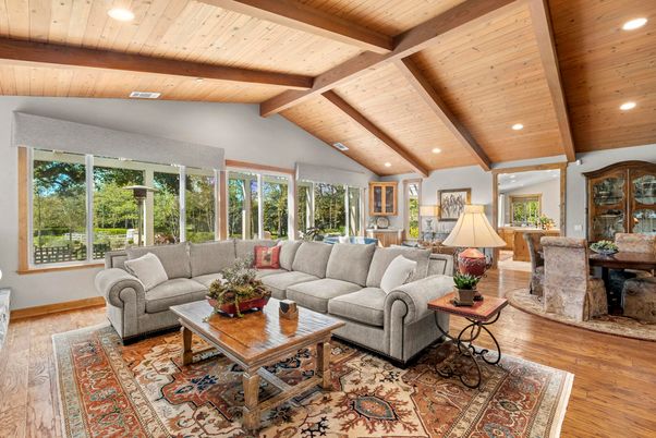 Interior, Living room, Recessed Lighting, Wooden Beams, Wooden Ceilings, Wood Texture Flooring