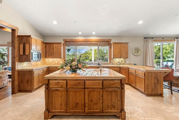 Interior, Kitchen, Recessed Lighting, Tile Countertops