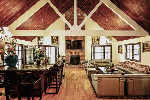 Fireplace, Interior, Living room, Wooden Beams, Wooden Ceilings, Wood Texture Flooring