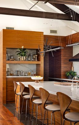 Interior, Kitchen, Wood Texture Flooring, Wooden Walls