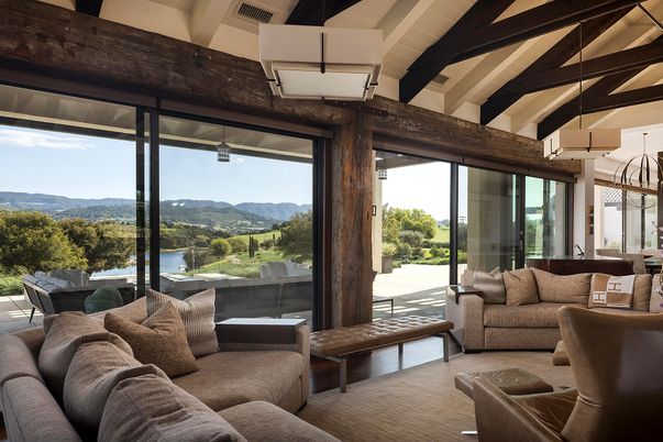 Dining room, Interior, Living room, Pendant Lights, Wooden Beams