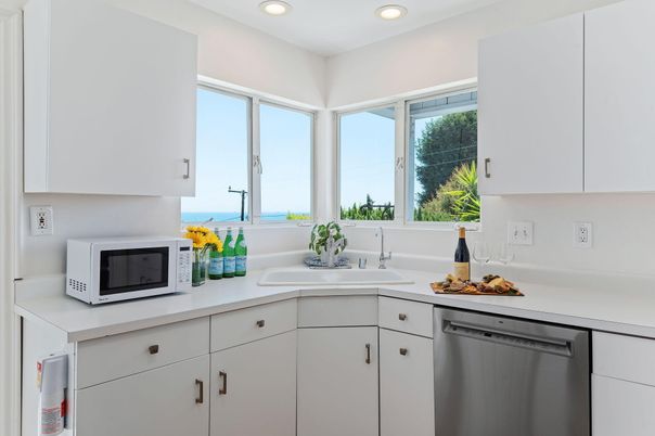 Interior, Kitchen, Recessed Lighting, Stainless Steel Appliances, Water