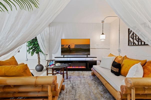 Fireplace, Interior, Living room, Pendant Lights