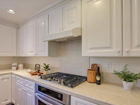 Interior, Kitchen, Recessed Lighting, Tile Countertops