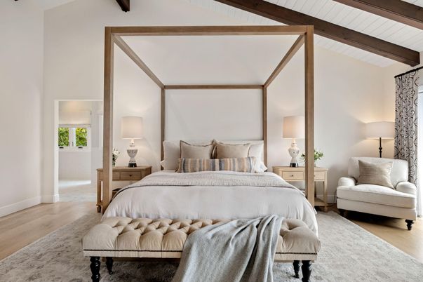 Bedroom, Interior, Wooden Beams, Wood Texture Flooring