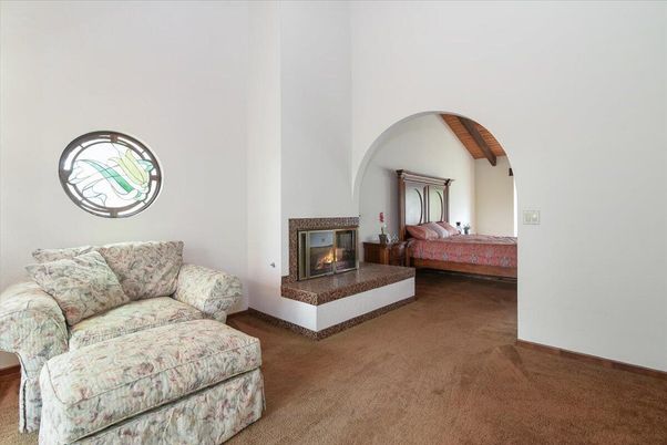 Bedroom, Fireplace, Interior