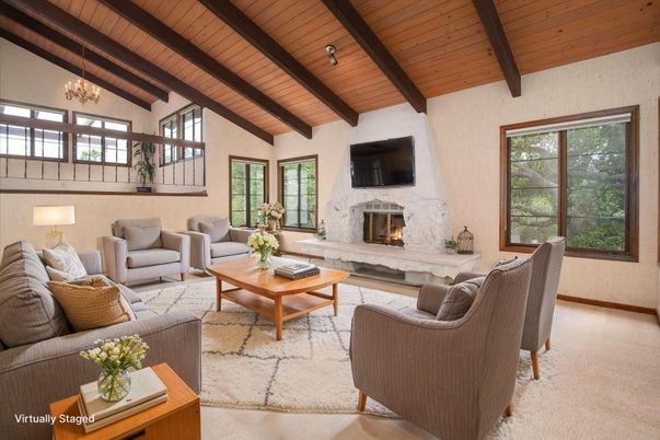 Chandelier, Fireplace, Interior, Living room, Wooden Beams, Wooden Ceilings