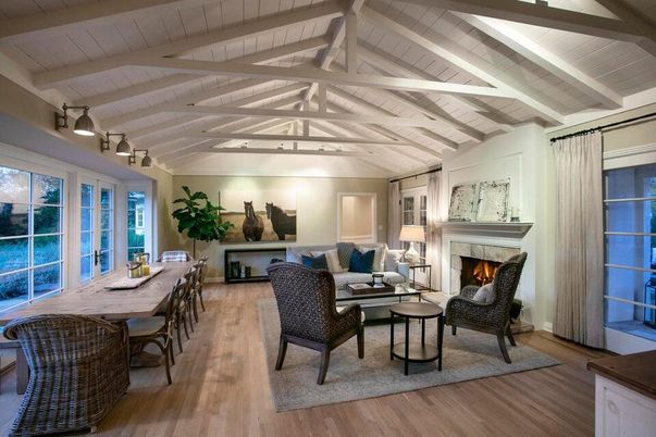 Dining room, Fireplace, Interior, Living room, Wood Texture Flooring
